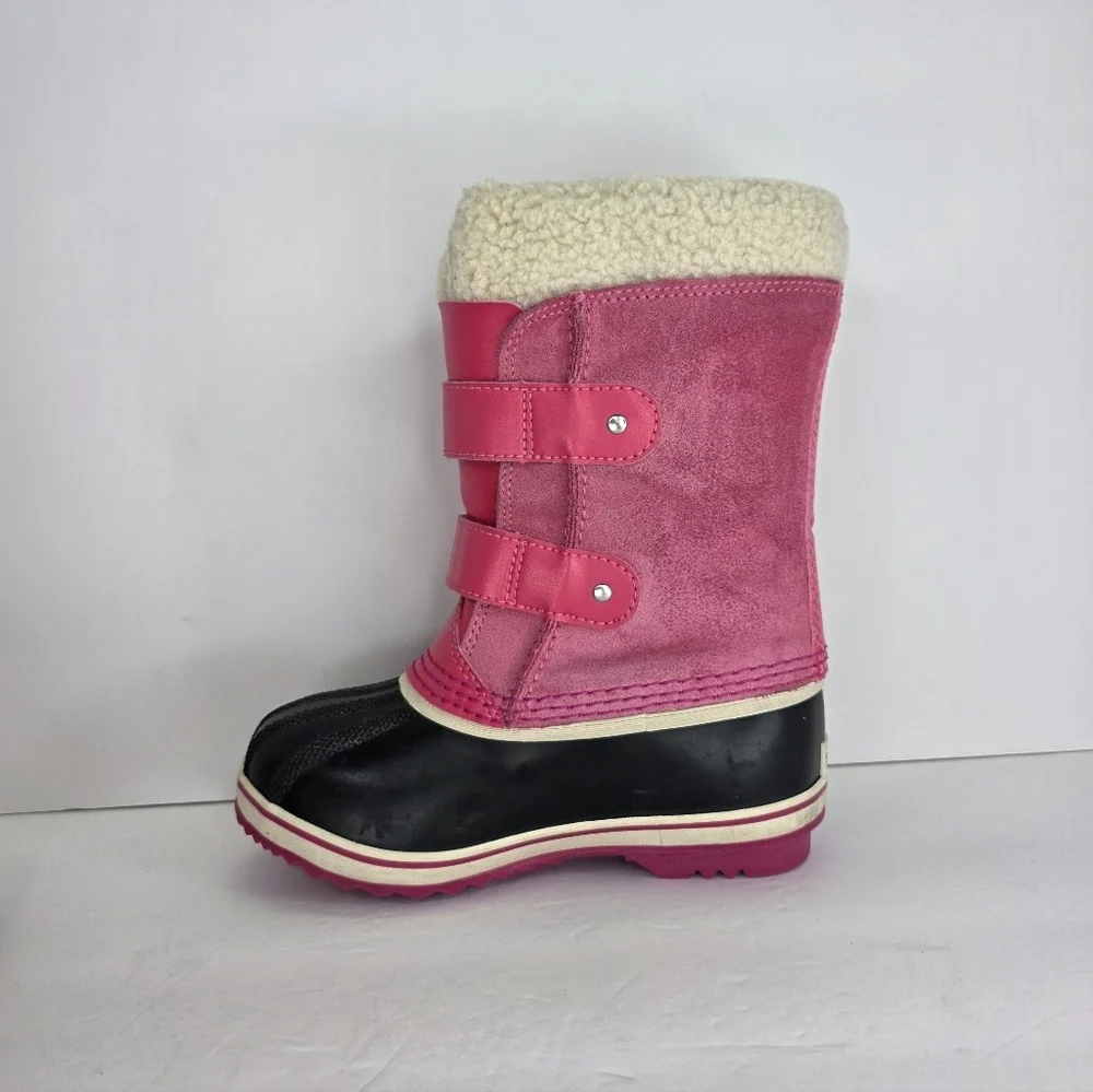 Sorel 1964 Pac Strap Boot Waterproof Suede Patent Winter Boots Childrens Size 12